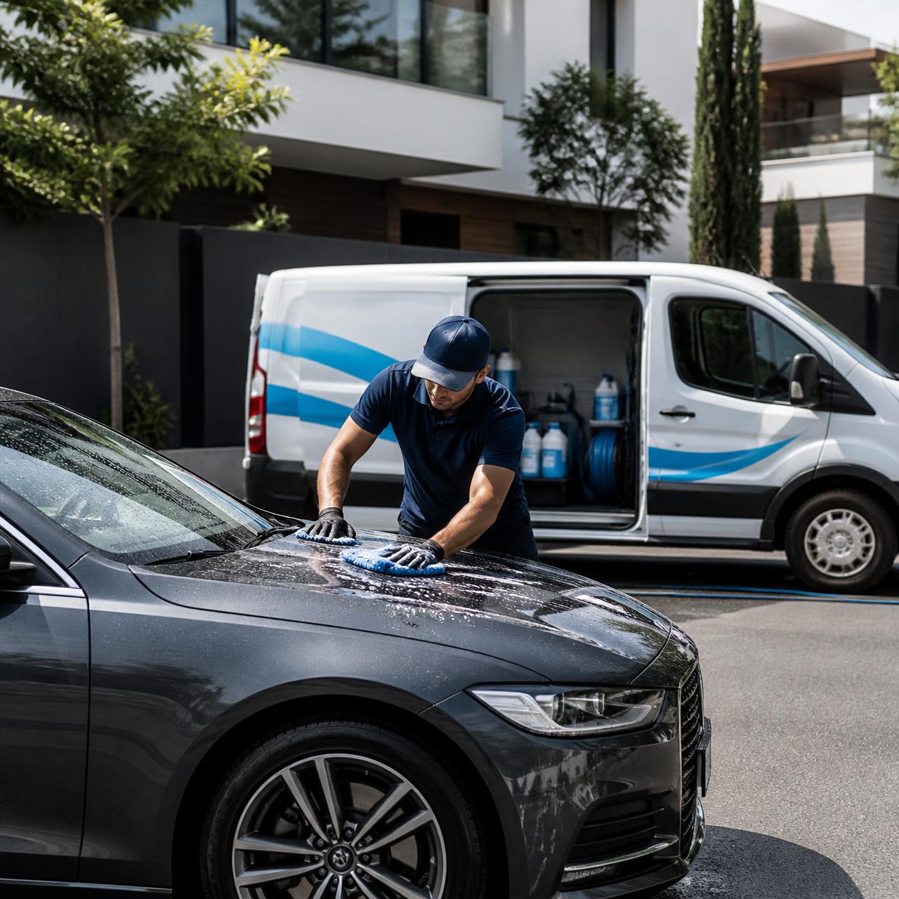 فريق AUTOWASH48 كيغسل سيارة عند الزبون فوجدة